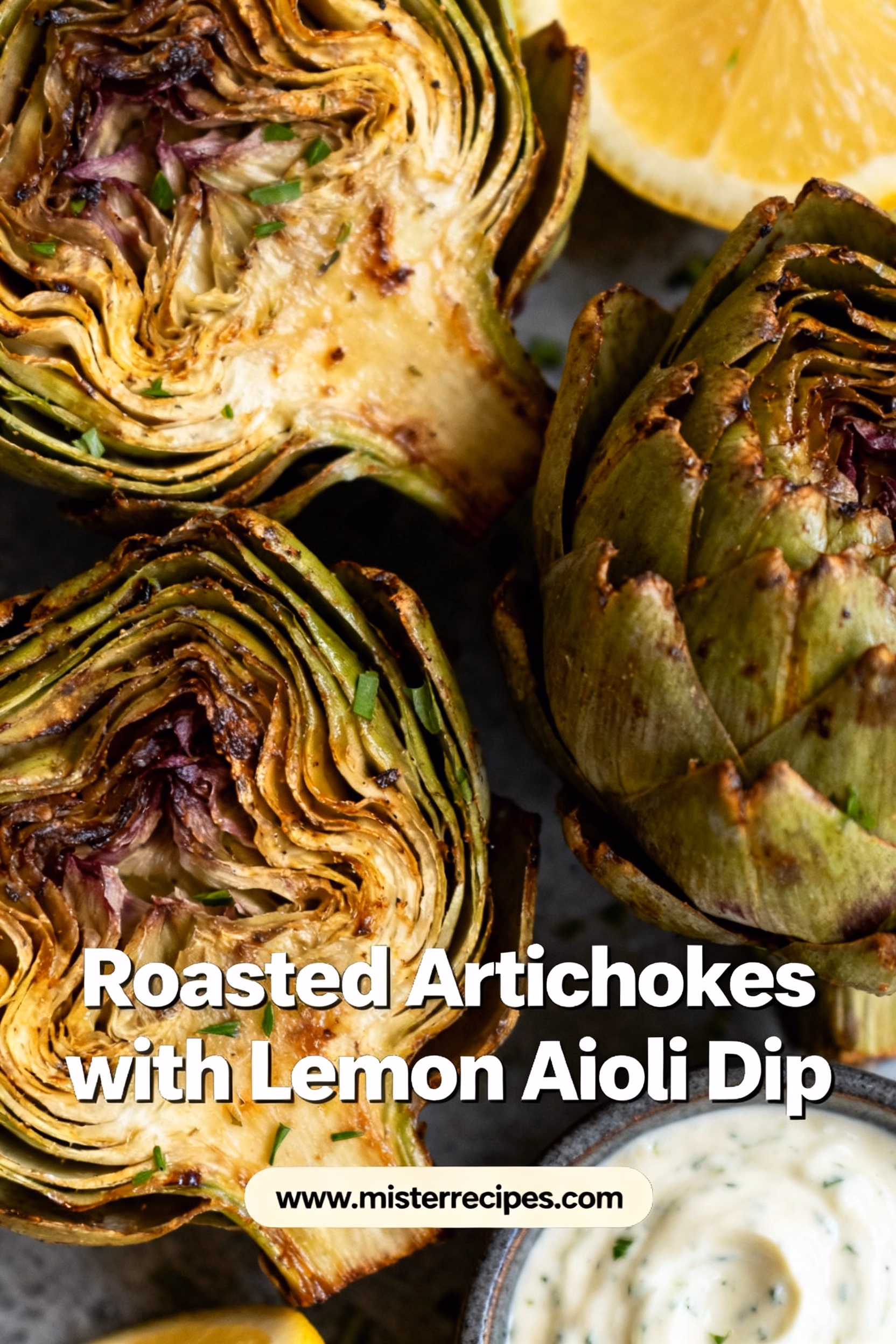 Roasted Artichokes with Creamy Lemon Aioli Dip Easy Appetizer