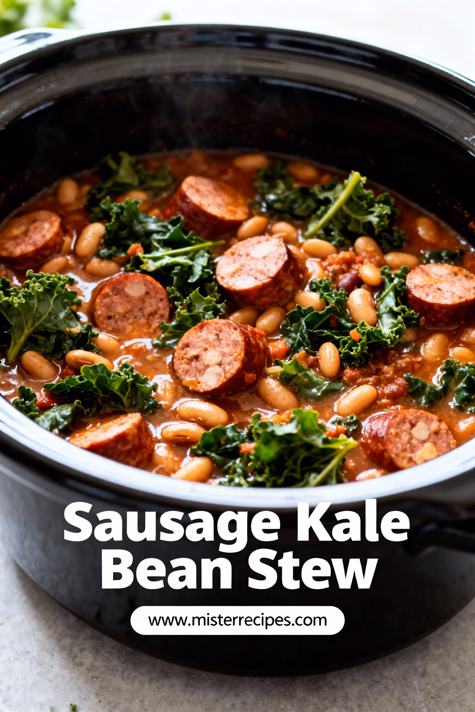 Easy Healthy One Pot Sausage Kale and Bean Stew