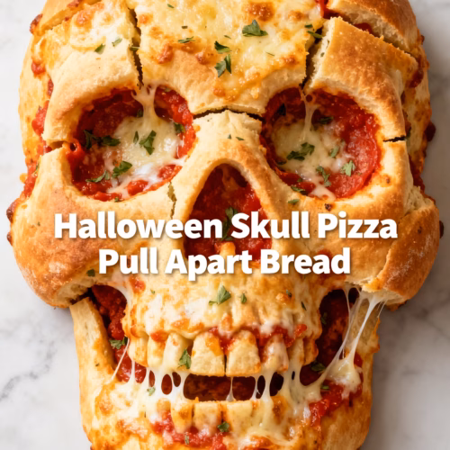 Skull Pizza Pull Apart Bread Easy Halloween Recipe