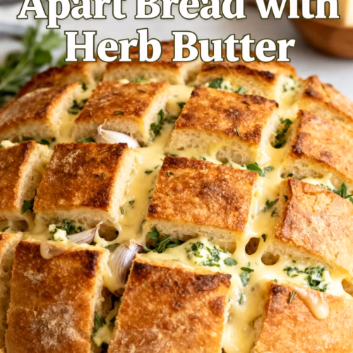 Sourdough Pull Apart Bread with Herb Butter : Sourdough Pull Apart Bread with Creamy Herb Butter Easy Recipe