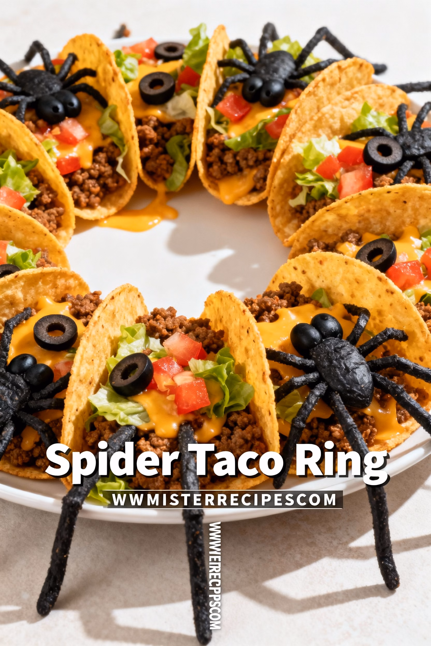 Spider Taco Ring : Easy Spider Taco Ring Recipe for a Quick Halloween Dinner