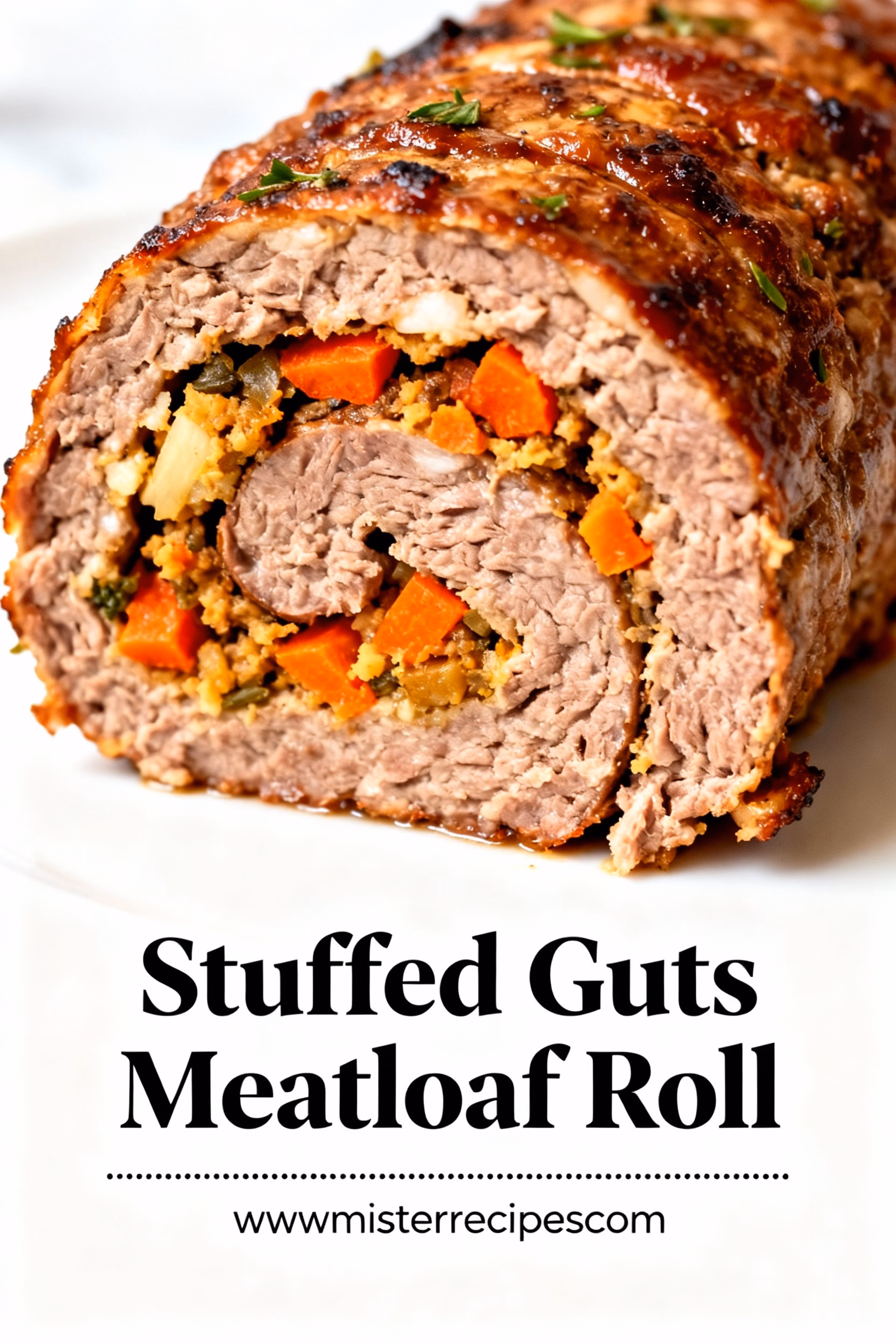 Stuffed Guts Meatloaf Roll : Easy Stuffed Guts Meatloaf Roll Recipe