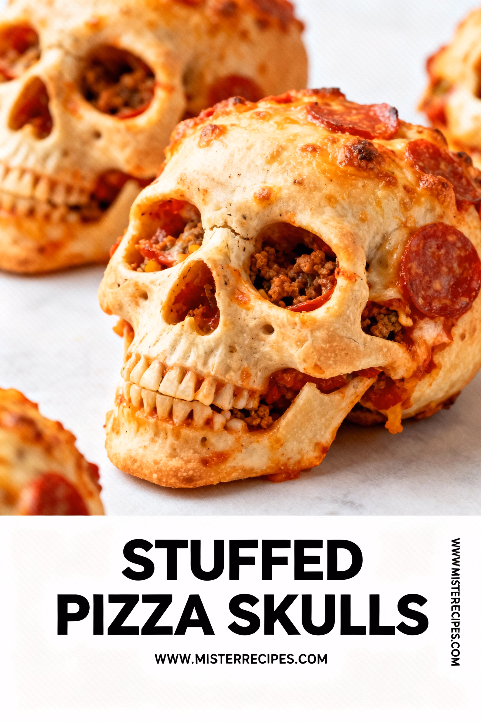 Stuffed Pizza Skulls : Easy Creamy Stuffed Pizza Skulls Recipe