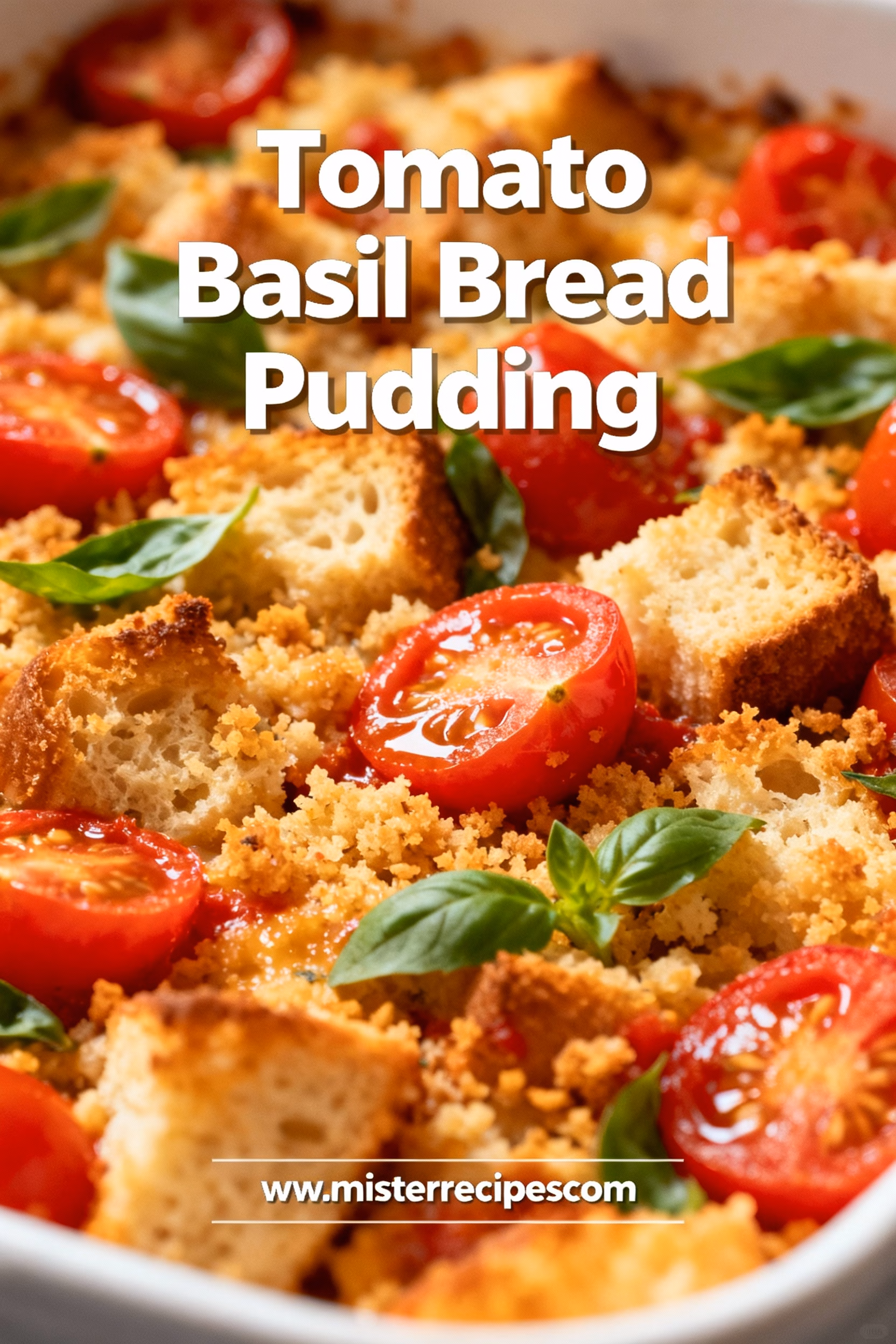 Easy Creamy Tomato Basil Bread Pudding Recipe