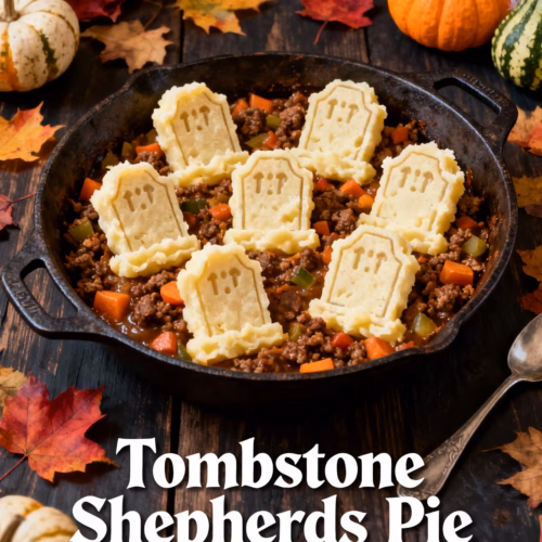 Tombstone Shepherd's Pie Easy Creamy and Spooky Delicious