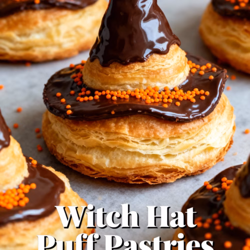 Witch Hat Puff Pastries : Easy & Spooky Witch Hat Puff Pastries Recipe