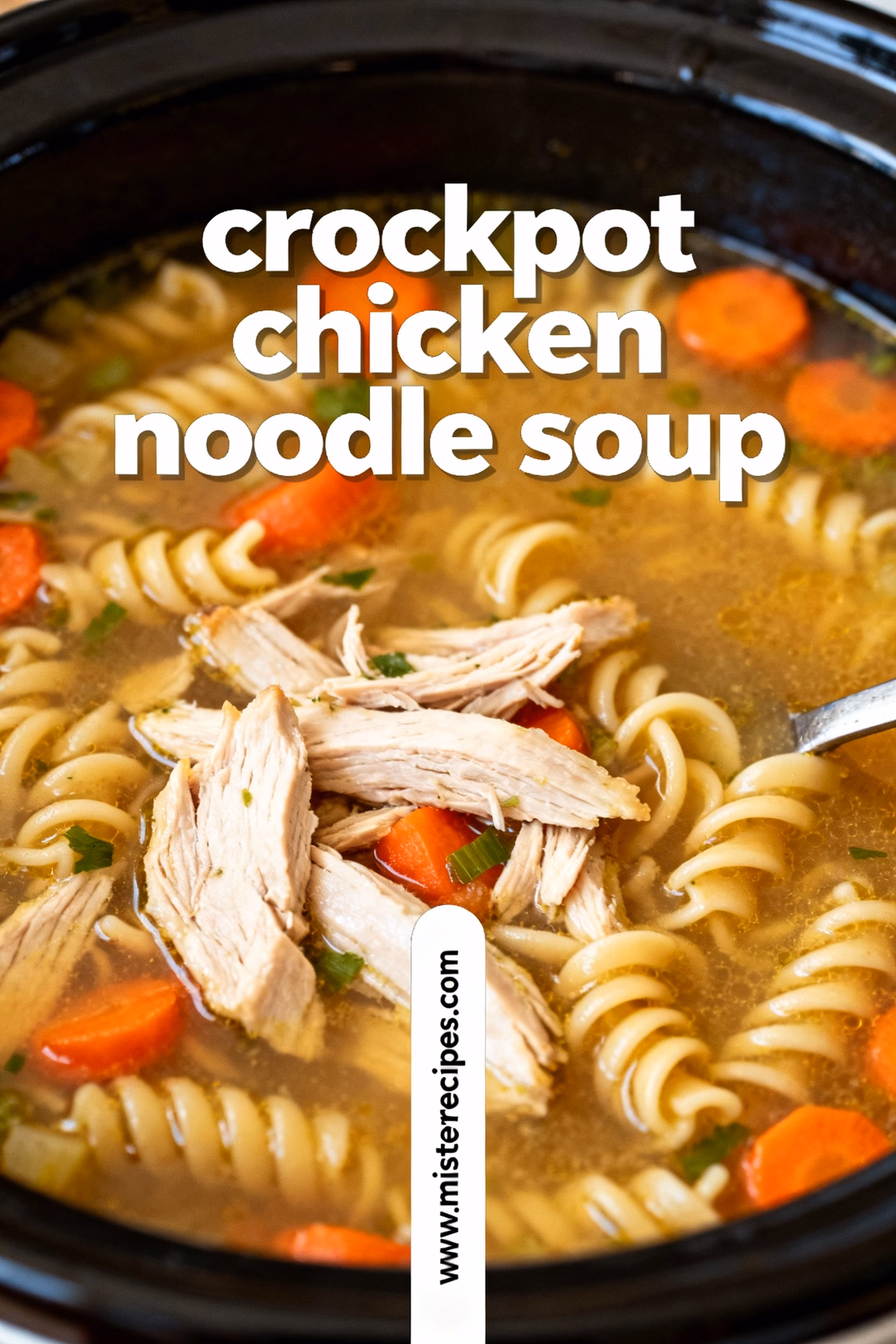 Easy Creamy Crockpot Chicken Noodle Soup Recipe