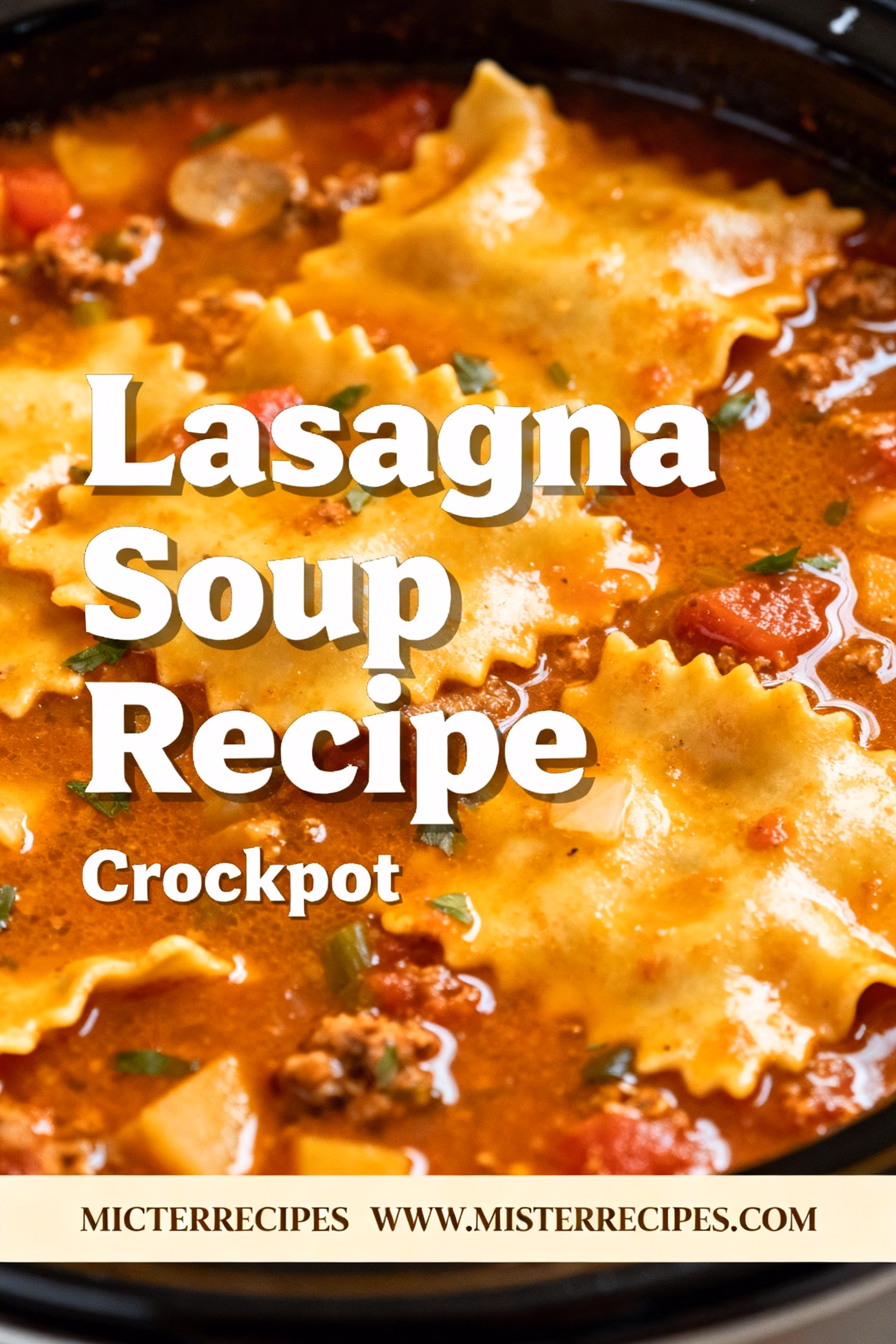 Easy Creamy Crockpot Lasagna Soup Recipe
