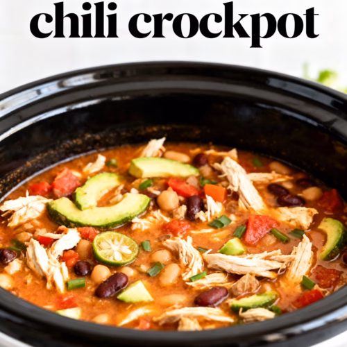 Creamy White Chicken Chili Crockpot Easy & Healthy Recipe