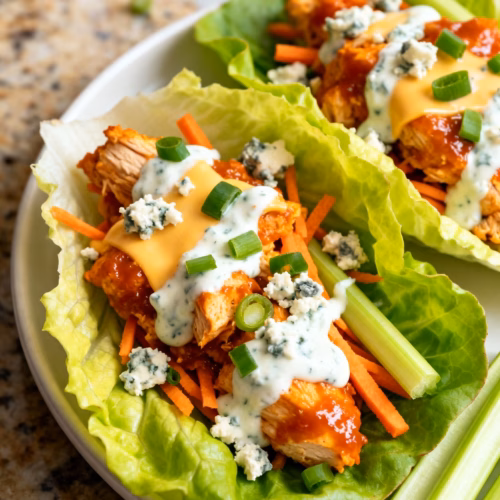 Buffalo Chicken Lettuce Wraps : Buffalo Chicken Lettuce Wraps You Will Crave