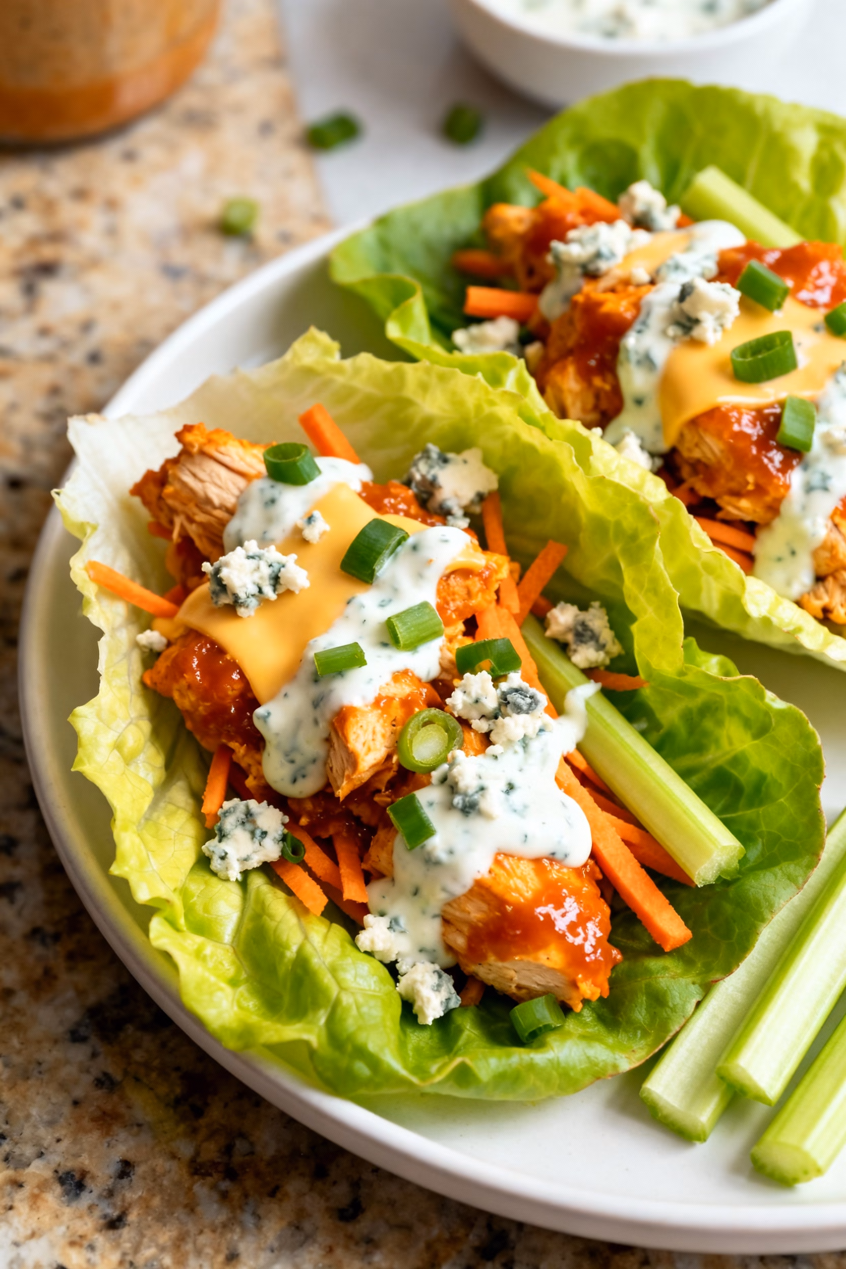 Buffalo Chicken Lettuce Wraps : Buffalo Chicken Lettuce Wraps You Will Crave