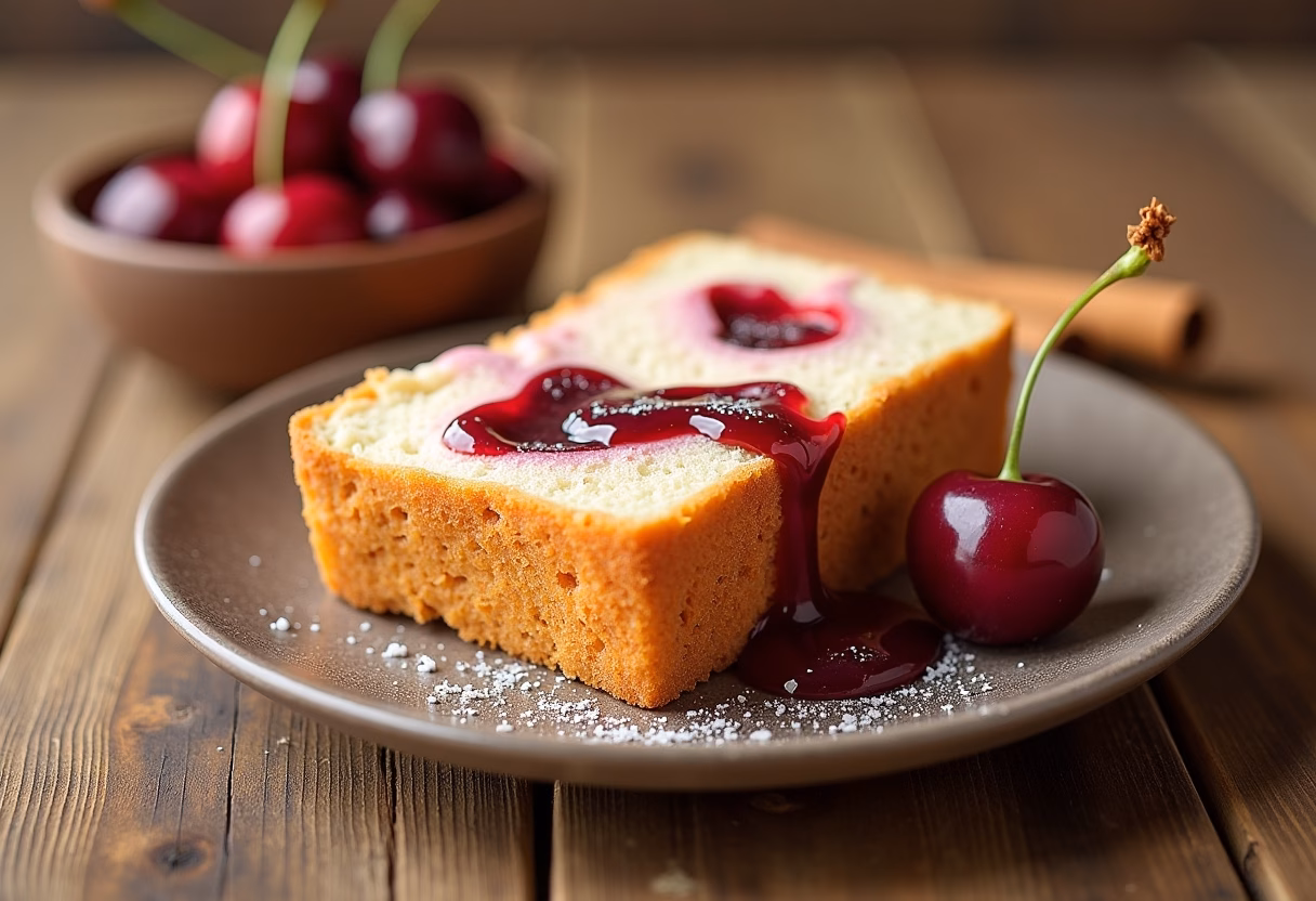 Step-by-step photos showing how to make cherry almond bread pudding
