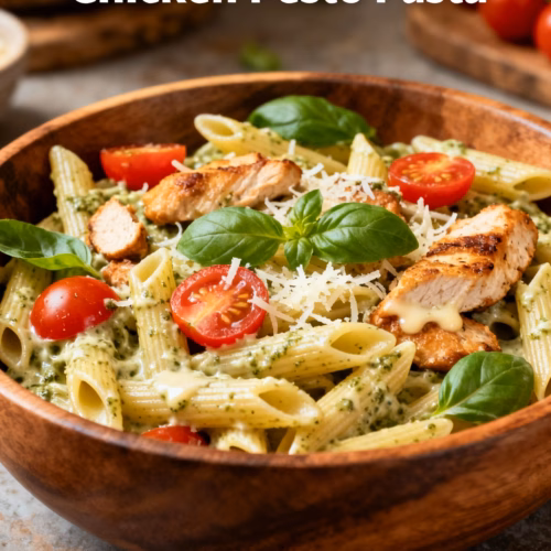 Chicken Pesto Pasta : Easy Creamy Chicken Pesto Pasta Recipe