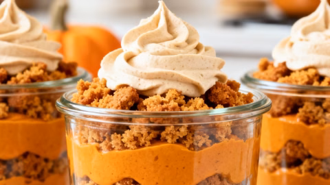 Pumpkin Mousse Parfaits with Gingersnap Crumble : Pumpkin Mousse Parfaits with Gingersnap a Crowd Pleaser