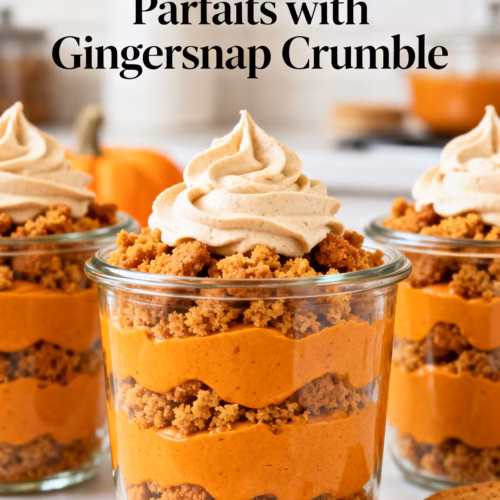 Pumpkin Mousse Parfaits with Gingersnap Crumble : Pumpkin Mousse Parfaits with Gingersnap a Crowd Pleaser