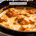 image of A flat lay of fresh ingredients for crockpot chicken tikka including chicken breasts diced tomatoes yogurt ginger garlic garam masala cumin turmeric chili powder and cilantro on a rustic wooden background with natural lighting