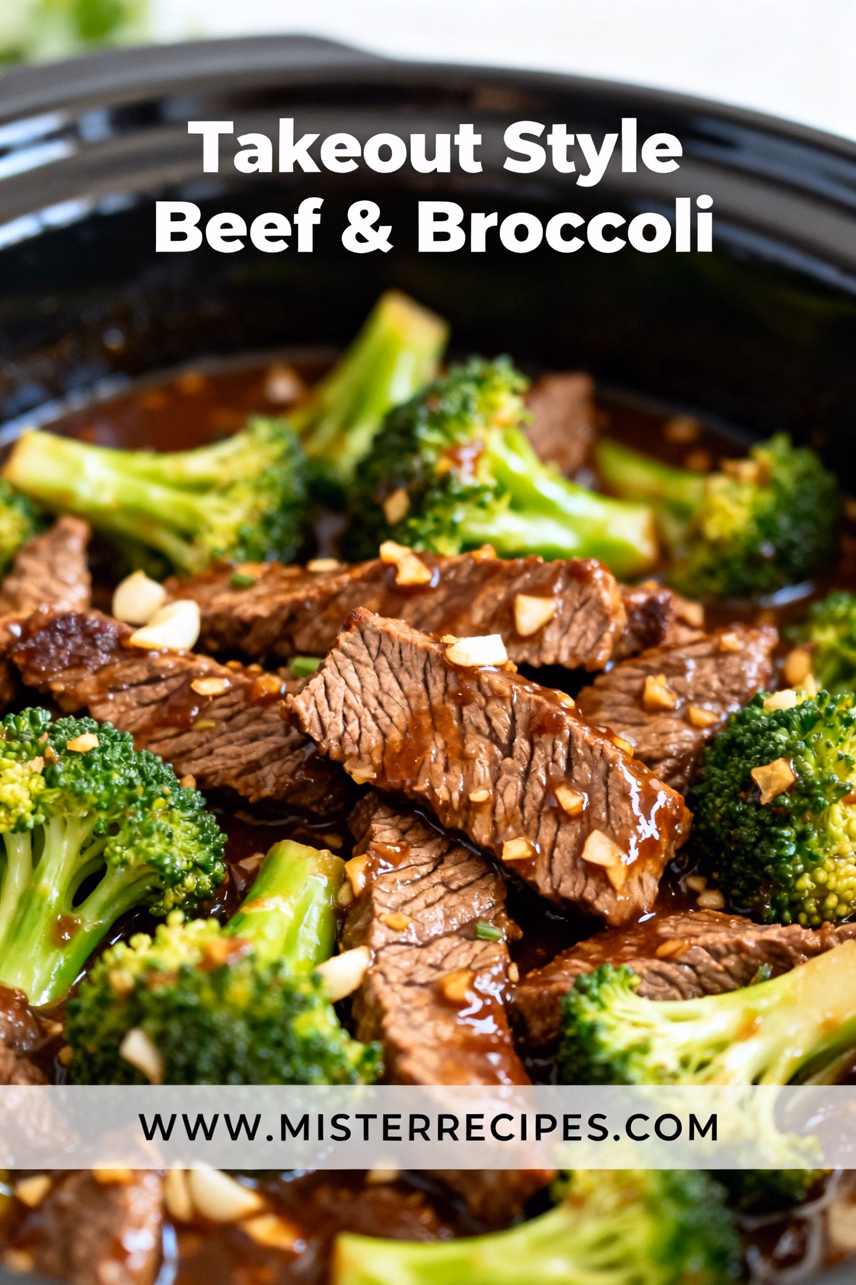 image of realistic and creative image showing the ingredients of Beef and Broccoli including thinly sliced beef broccoli florets soy sauce ginger garlic sesame oil cornstarch and a hint of red pepper flakes artfully arranged on a rustic wooden board with a sprinkle of fresh sesame seeds