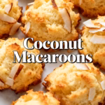 ingredients image of A realistic and creative flat lay image of all the ingredients for Coconut Macaroons including shredded unsweetened coconut sweetened condensed milk egg whites vanilla extract salt and optional chocolate for dipping arranged artfully on a rustic wooden surface with soft natural lighting