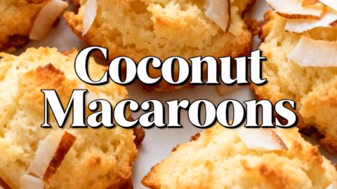 ingredients image of A realistic and creative flat lay image of all the ingredients for Coconut Macaroons including shredded unsweetened coconut sweetened condensed milk egg whites vanilla extract salt and optional chocolate for dipping arranged artfully on a rustic wooden surface with soft natural lighting