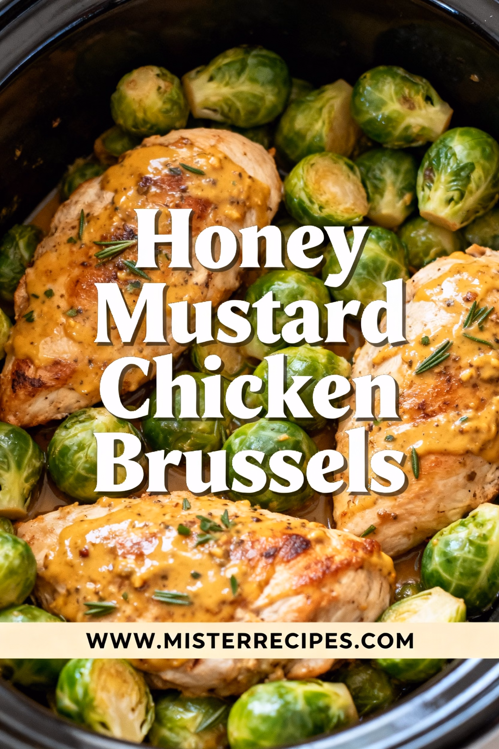 ingredients image of a beautifully arranged flat lay of fresh ingredients for honey mustard chicken and brussels sprouts including raw chicken breasts brussels sprouts whole grain mustard honey olive oil apple cider vinegar garlic powder onion powder salt and pepper on a rustic wooden board with a few fresh thyme sprigs scattered around natural light shallow depth of field high resolution