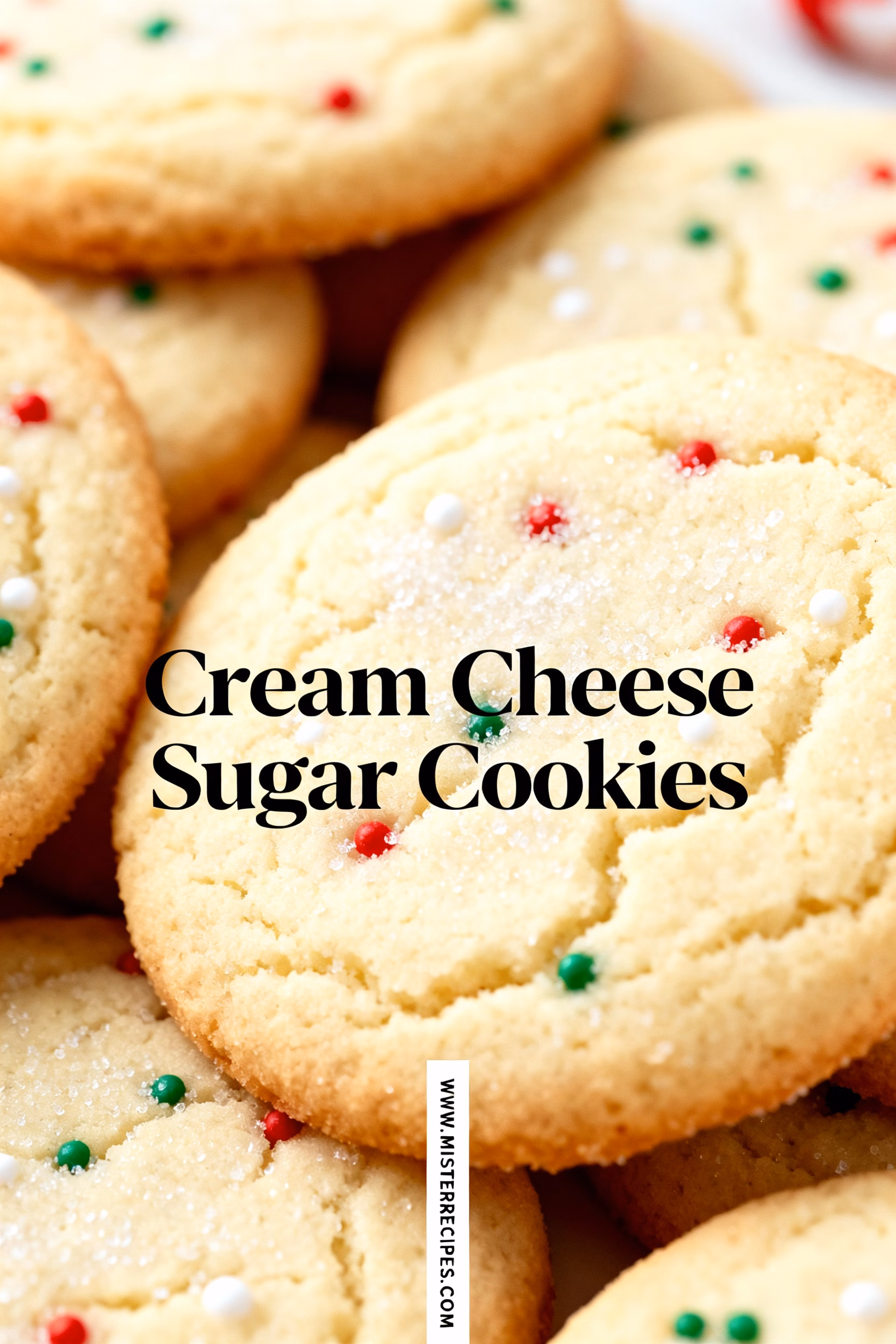 ingredients image of a flat lay of ingredients for cream cheese sugar cookies including flour sugar butter cream cheese vanilla extract egg baking powder and salt on a rustic wooden table with soft natural light