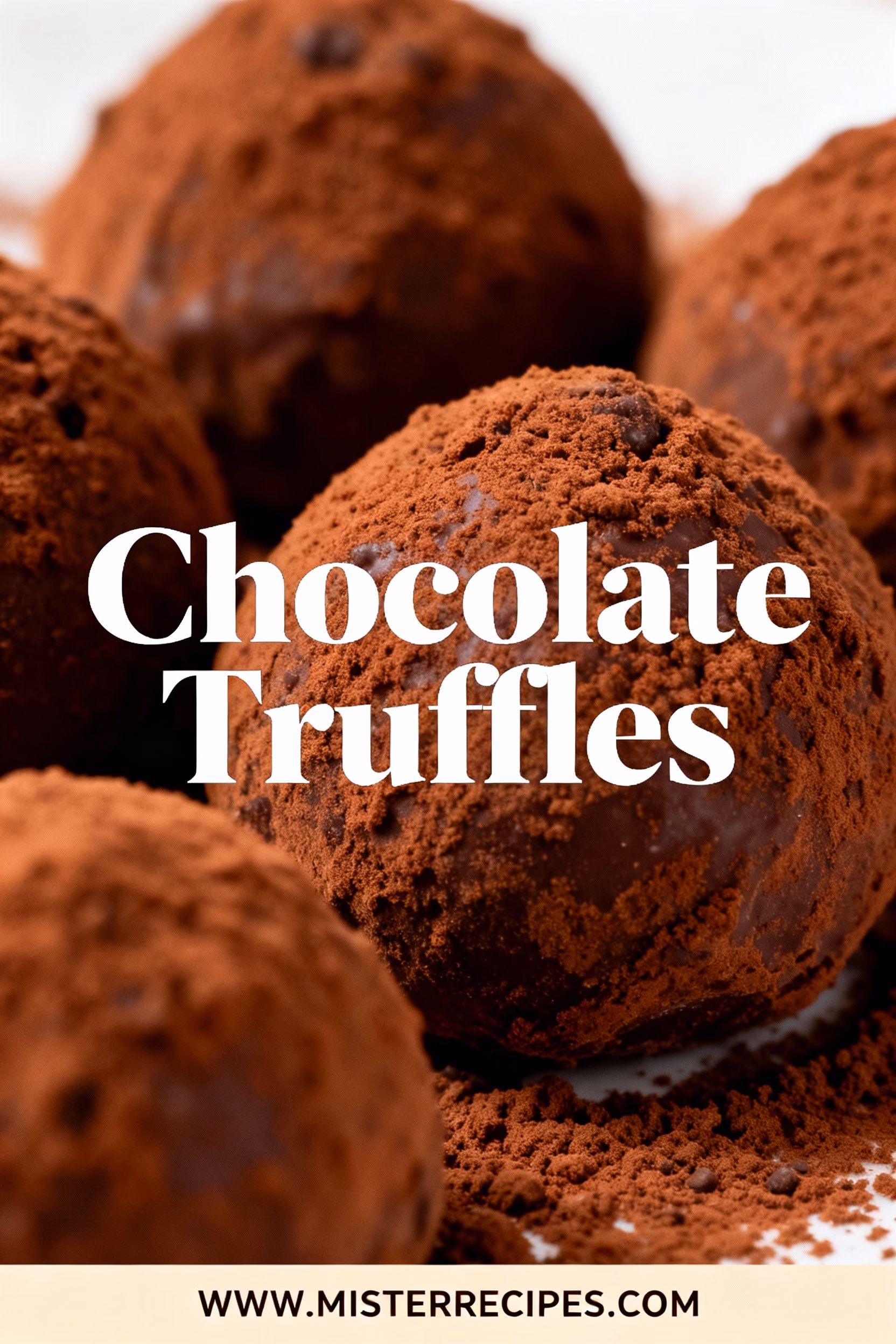 image of a beautifully Easy Chocolate Truffles arranged flat lay of chocolate, heavy cream, cocoa powder, butter, and vanilla extract on a rustic wooden surface in natural light