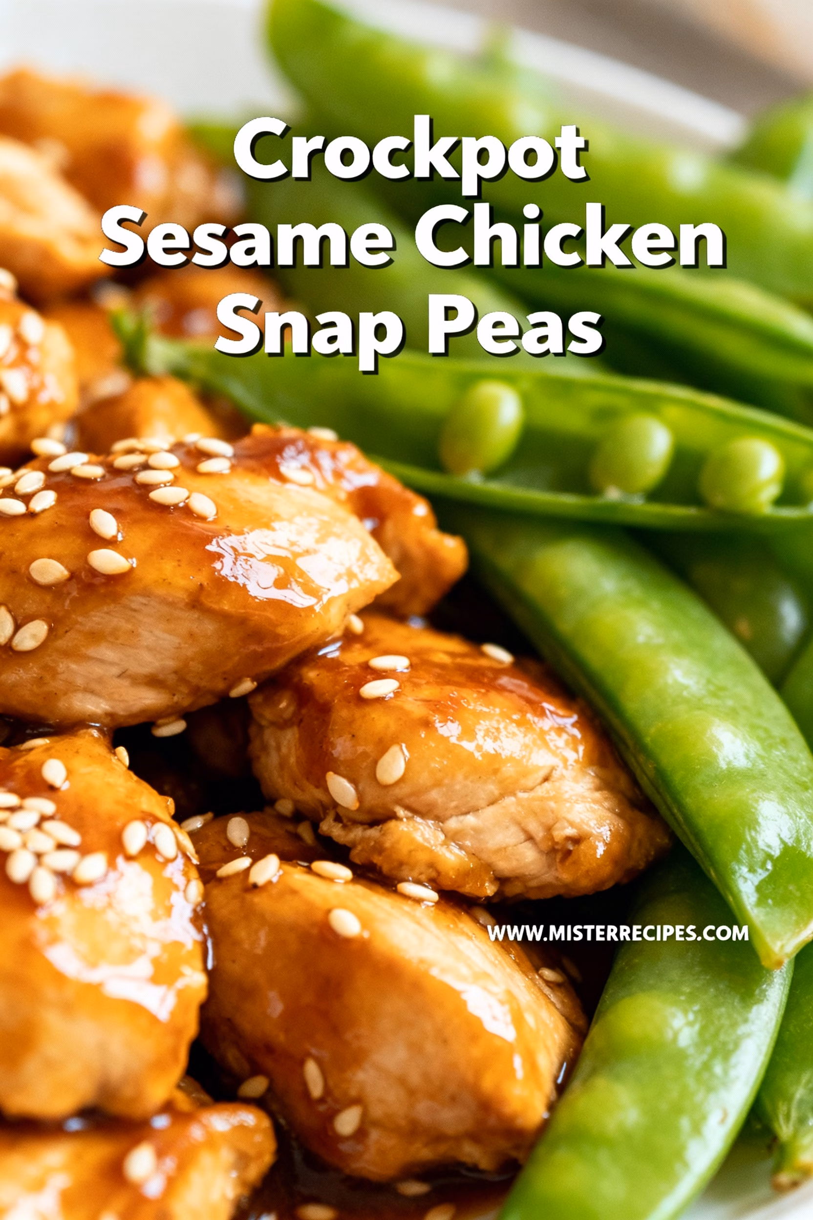 image of a close up shot of fresh chicken breasts vibrant green snap peas and a small bowl of sesame seeds and a bottle of soy sauce all artfully arranged on a rustic wooden cutting board under soft natural light for a realistic and clean aesthetic