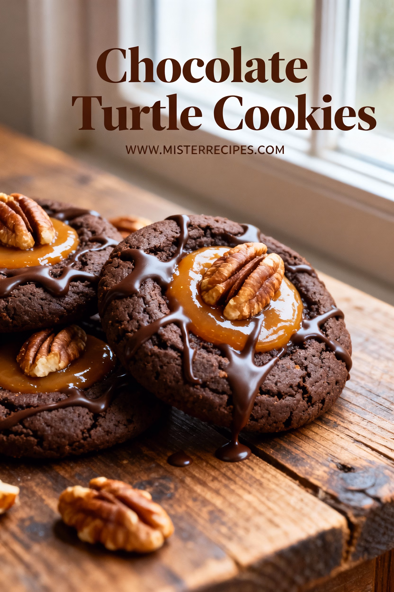 image of a flat lay photo from directly above on a white background with a clean aesthetic of the ingredients to make chocolate turtle cookies cocoa powder flour sugar butter eggs chocolate chips caramel bits pecans vanilla extract baking soda salt laid out artfully and precisely in rows and groupings to appear visually appealing and modern with natural light and a shallow depth of field shot with a sigma 24-70mm f28 dg dn art lens on a sony a7 iv camera