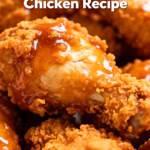 image of a close up shot of a cooking process of Crispy Bang Bang Chicken on a white marble kitchen counter with healthy clear glass bowls and rustic brown wooden kitchen sets under soft diffuse daylight