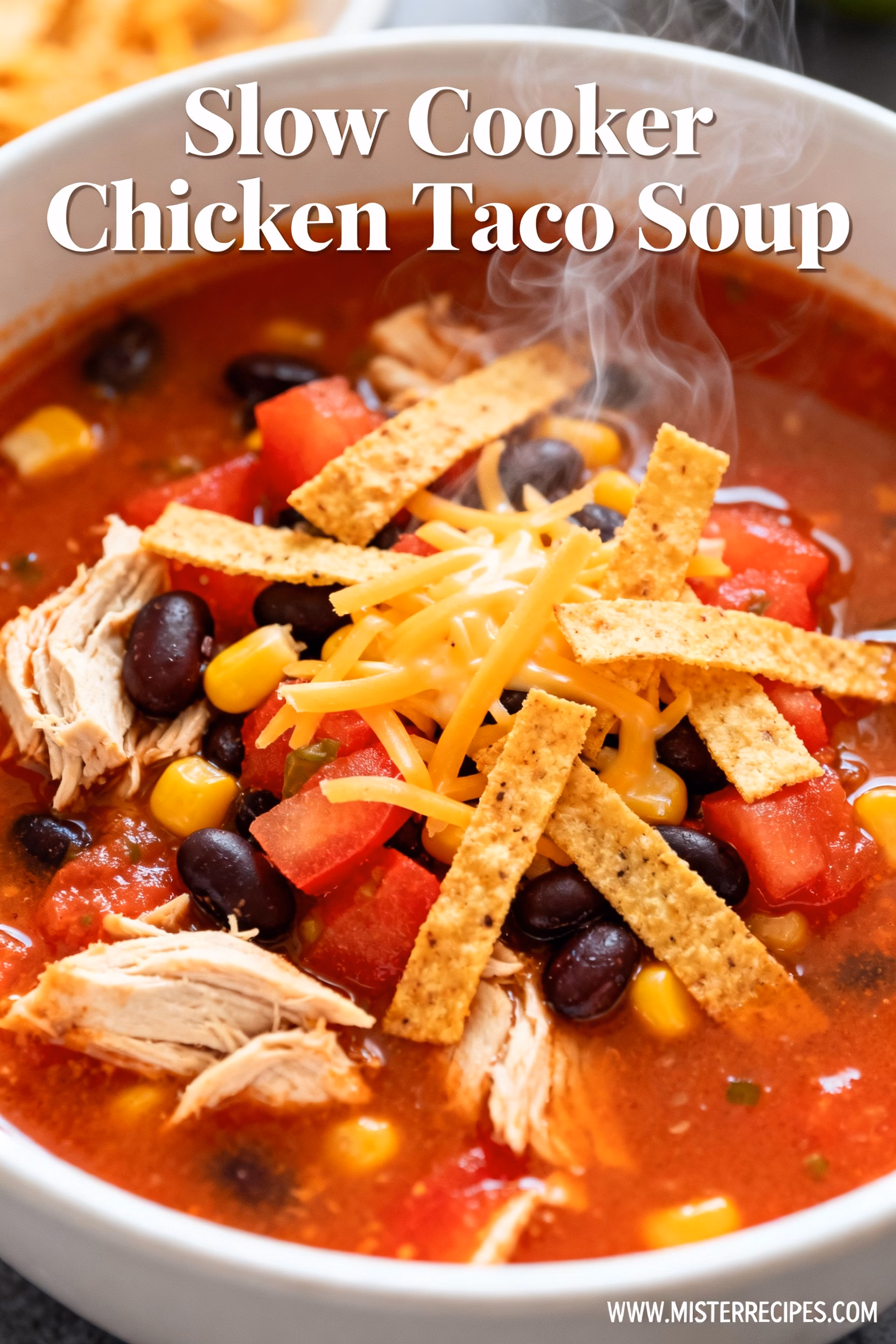 image of realistic and creative image showing all the fresh ingredients for slow cooker chicken taco soup artfully arranged on a rustic wooden table with natural lighting and a shallow depth of field