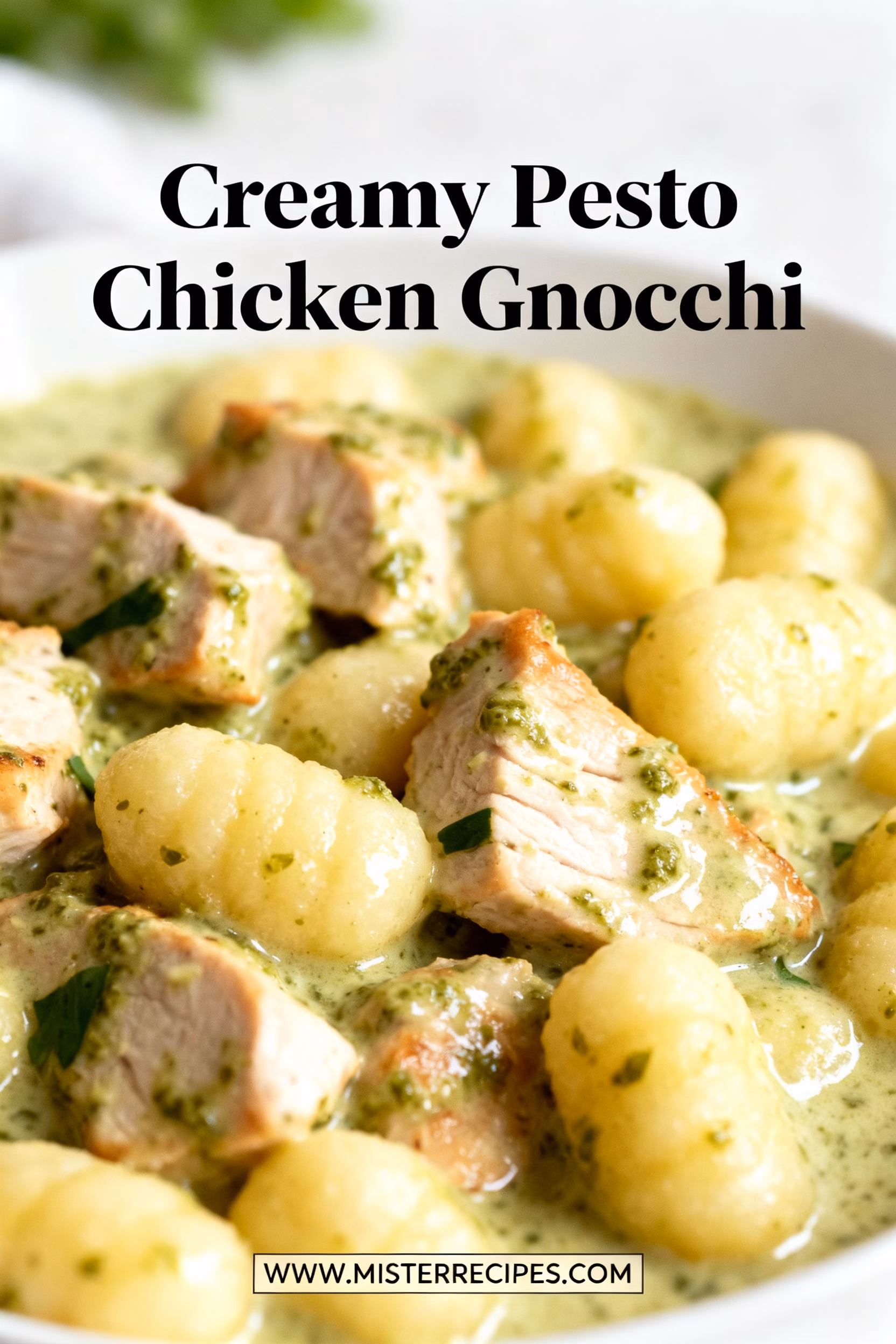 image of Creamy Pesto Chicken Gnocchi ingredients artfully arranged on a rustic wooden table featuring succulent chicken tenderloins fresh basil vibrant cherry tomatoes soft gnocchi fragrant garlic rich heavy cream pesto sauce a knob of butter grated parmesan cheese and a sprinkle of black pepper