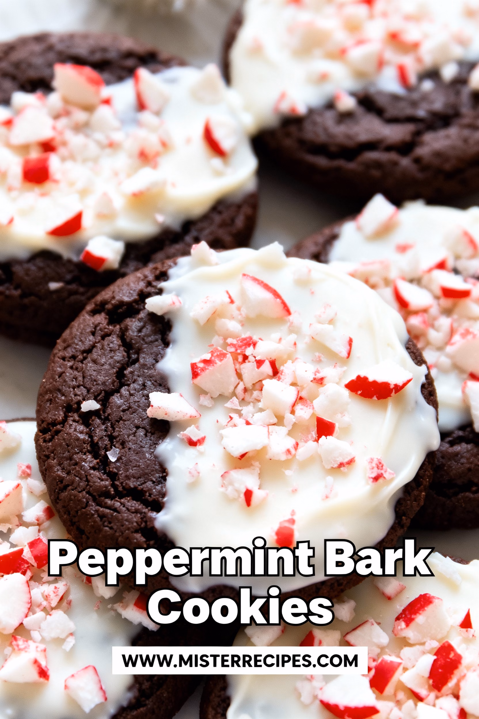 image of realistic top down mise en place shot showing the fresh ingredients all purpose flour butter eggs granulated sugar brown sugar vanilla extract peppermint extract cocoa powder unsweetened and dutch process baking powder baking soda sea salt white chocolate bars and chips dark chocolate chips and bars semi sweet chocolate chips chocolate wafers candy canes crushed peppermint candies coconut oil vegetable oil chocolate peppermint bark chopped mini chocolate chips white chocolate chips red velvet cake mix devils food cake mix xanthan gum arranged on a white marble kitchen counter with healthy clear glass bowls and rustic brown wooden kitchen sets under soft diffuse daylight