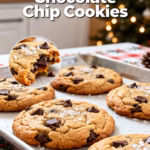 ingredients image of flour butter sugar brown sugar eggs vanilla extract baking soda salt chocolate chips arranged artfully on a rustic wooden surface with warm lighting a minimalist and clean composition showcasing baking essentials