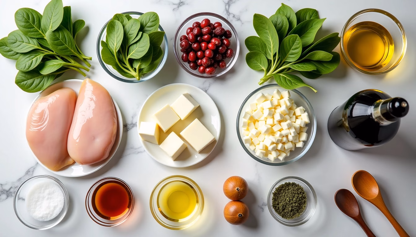 Quick Spinach & Cranberry Stuffed Chicken Breasts - Easy Dinner!