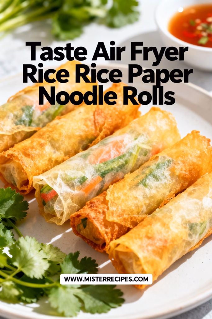Taste Air Fryer Rice Paper Noodle Rolls High end food photography
