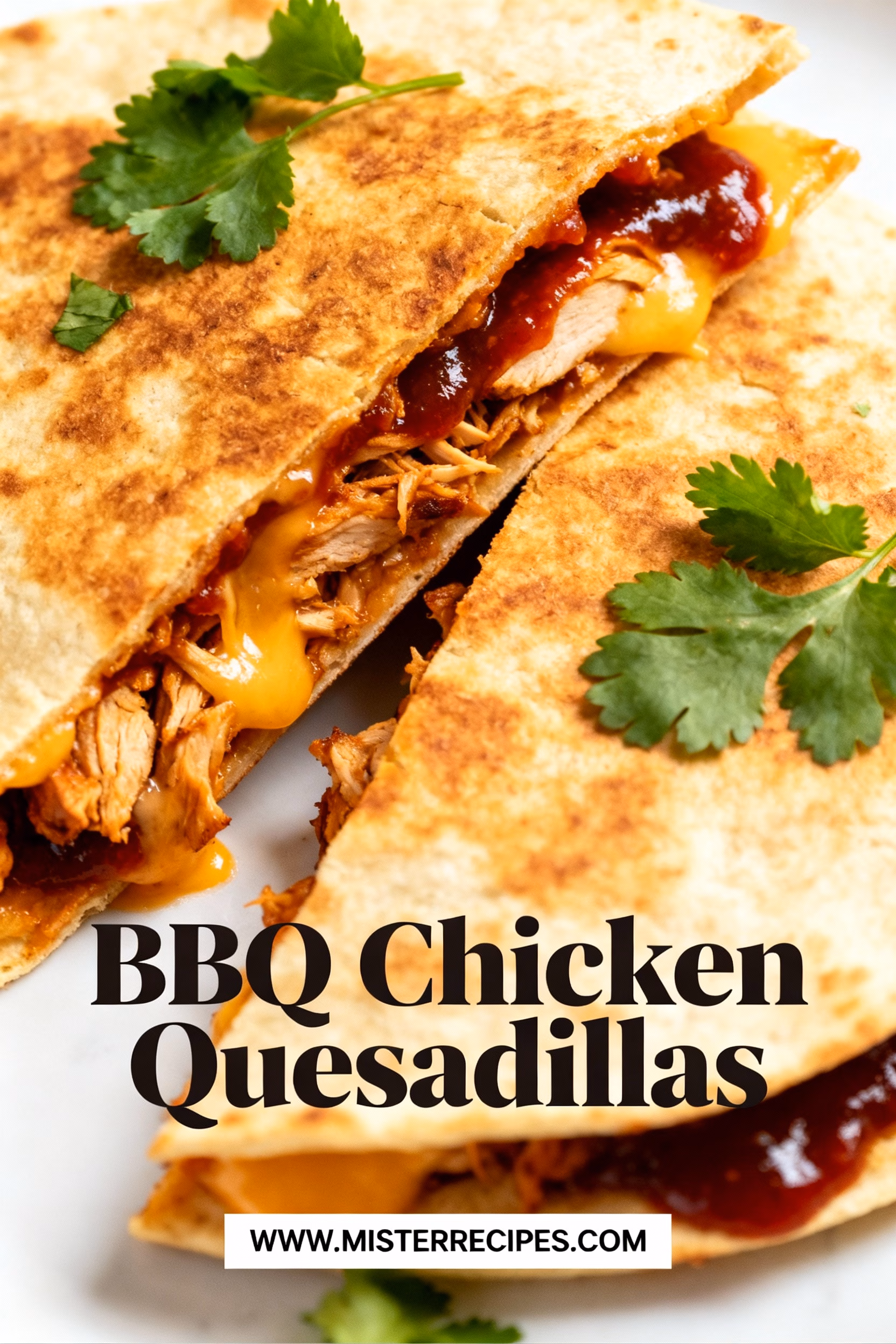 image of fresh cooked chicken breast barbecue sauce flour tortillas shredded cheddar cheese diced red onion chopped cilantro olive oil garlic powder salt pepper arranged in clear glass bowls on white marble countertop rustic brown wooden cutting board kitchen utensils soft daylight