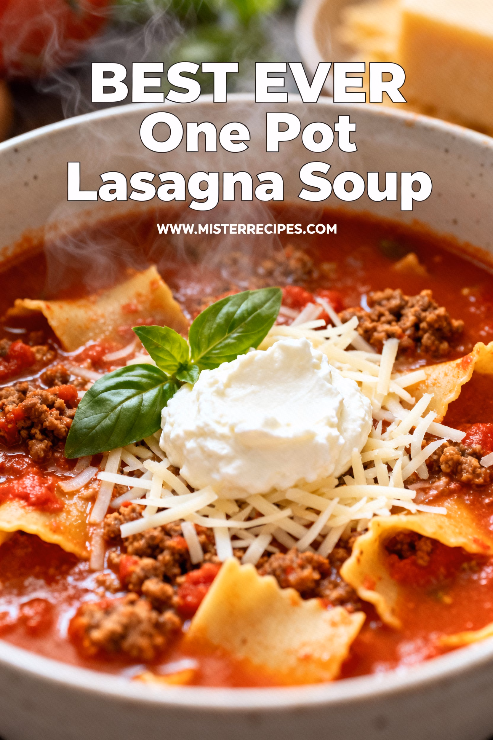 image of Fresh ingredients laid out on white marble counter with clear glass bowls and rustic wood sets under soft daylight showcasing lasagna noodles ground beef Italian sausage onion garlic canned tomatoes marinara sauce broth tomato paste basil Italian seasoning ricotta cheese mozzarella parmesan and fresh parsley