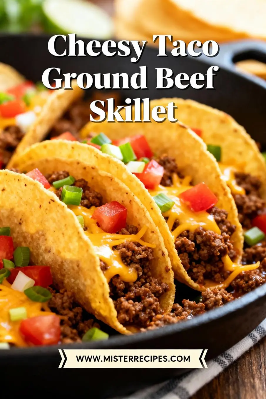 image of fresh ingredients mise en place shot arranged on white marble kitchen counter with clear glass bowls and rustic brown wooden kitchen sets under soft diffuse daylight ground beef taco seasoning shredded cheddar cheese Mexican cheese onion bell peppers diced tomatoes salsa black olives cilantro spinach sour cream