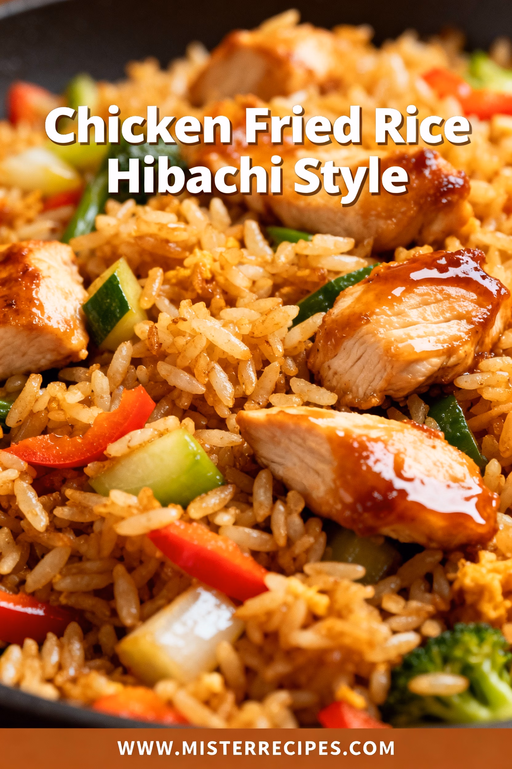image of a realistic top down mise en place shot showing fresh chicken breast jasmine rice eggs peas carrots green onions garlic ginger soy sauce sesame oil arranged on a white marble kitchen counter with healthy clear glass bowls and rustic brown wooden kitchen sets under soft diffuse daylight