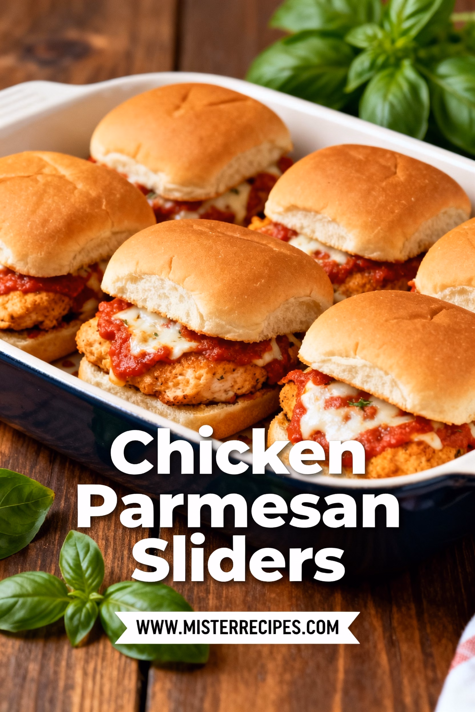 image of fresh ingredients arranged on white marble kitchen counter chicken breasts chicken tenders slider buns Hawaiian sweet rolls marinara sauce mozzarella cheese provolone cheese parmesan cheese Italian seasoned breadcrumbs panko breadcrumbs all purpose flour eggs olive oil butter garlic onion powder Italian seasoning salt black pepper fresh basil parsley red pepper flakes arranged in clear glass bowls rustic brown wooden kitchen sets soft diffuse daylight