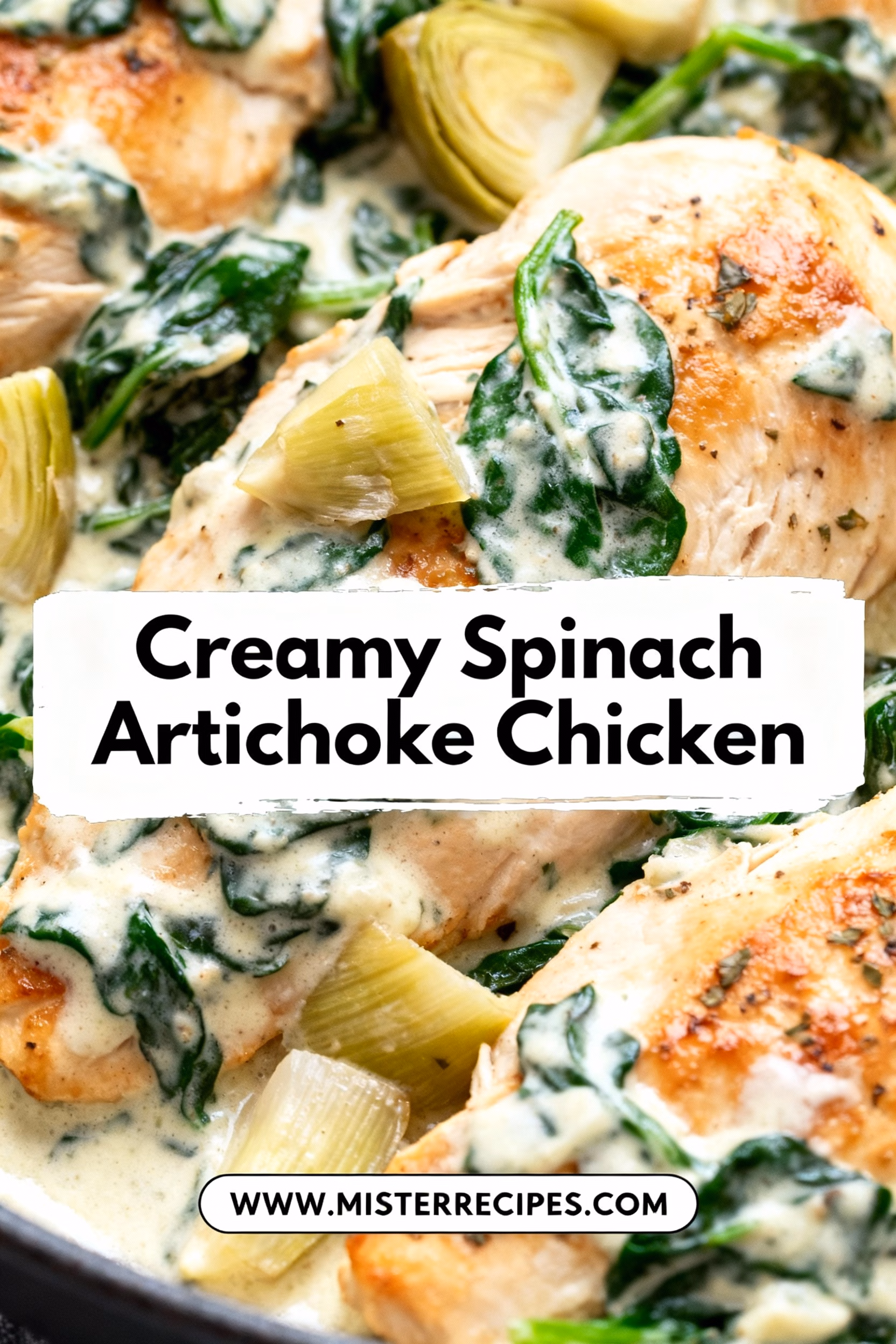 image of boneless skinless chicken breasts heavy cream parmesan cheese cream cheese artichoke hearts fresh baby spinach garlic butter olive oil onion white yellow chicken broth sour cream lemon juice salt black pepper red pepper flakes italian seasoning paprika old bay seasoning mozzarella cheese sundried tomatoes capers greek yogurt arranged on white marble kitchen counter with clear glass bowls and rustic brown wooden kitchen sets under soft diffuse daylight