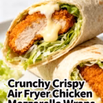 image of chicken strips breasts flour tortillas mozzarella cheddar cheese shredded lettuce ranch dressing tomatoes red onion avocado pickles jalapenos gluten free tortillas dairy free cheese plant based chicken cornflakes panko breading healthy clear glass bowls rustic brown wooden kitchen sets soft diffuse daylight white marble kitchen counter