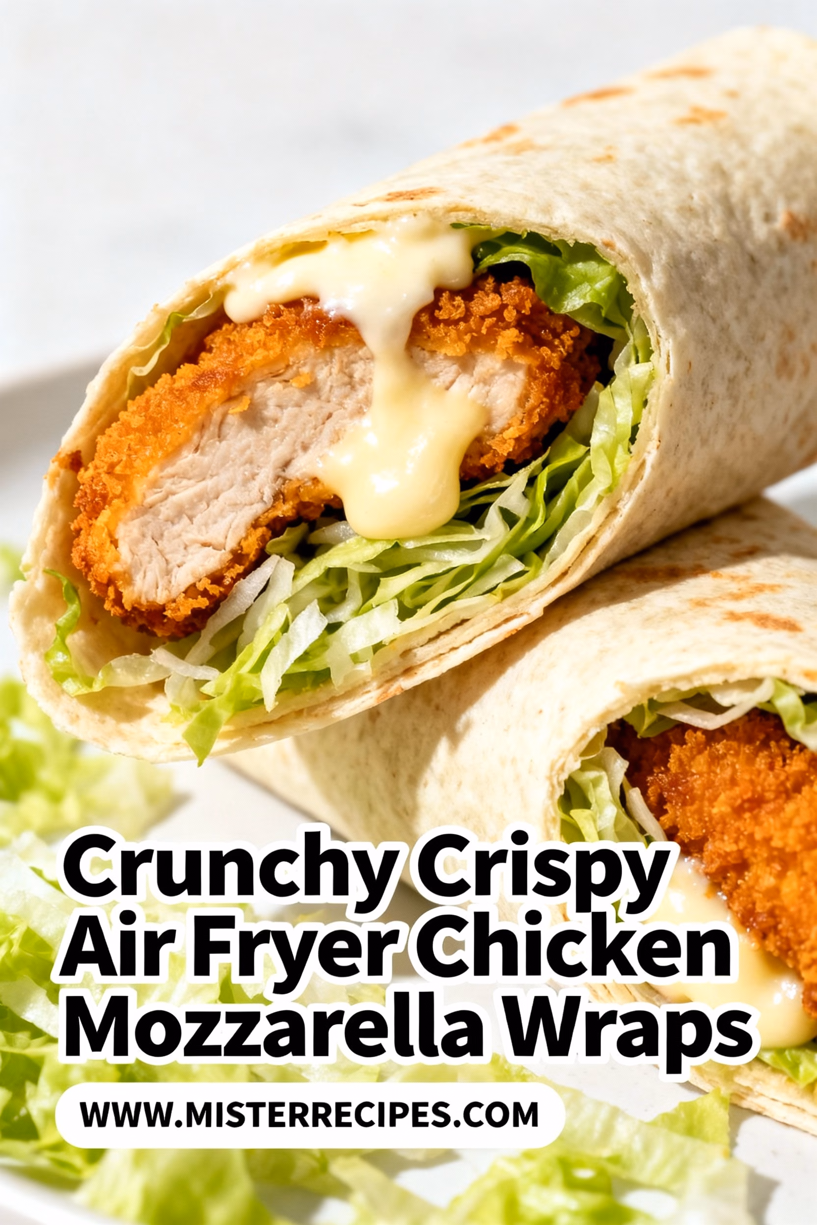 image of chicken strips breasts flour tortillas mozzarella cheddar cheese shredded lettuce ranch dressing tomatoes red onion avocado pickles jalapenos gluten free tortillas dairy free cheese plant based chicken cornflakes panko breading healthy clear glass bowls rustic brown wooden kitchen sets soft diffuse daylight white marble kitchen counter