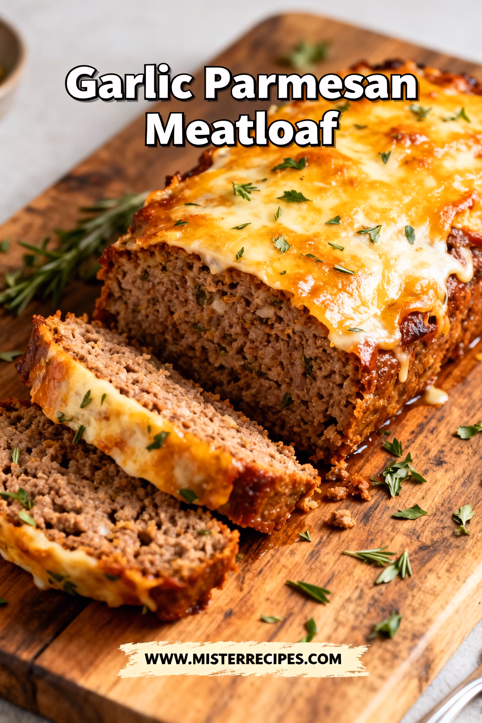 image of fresh ground beef garlic cloves parmesan cheese breadcrumbs eggs milk parsley fresh rosemary salt black pepper arranged in clear glass bowls on white marble counter with rustic brown wooden kitchen sets under soft diffuse daylight