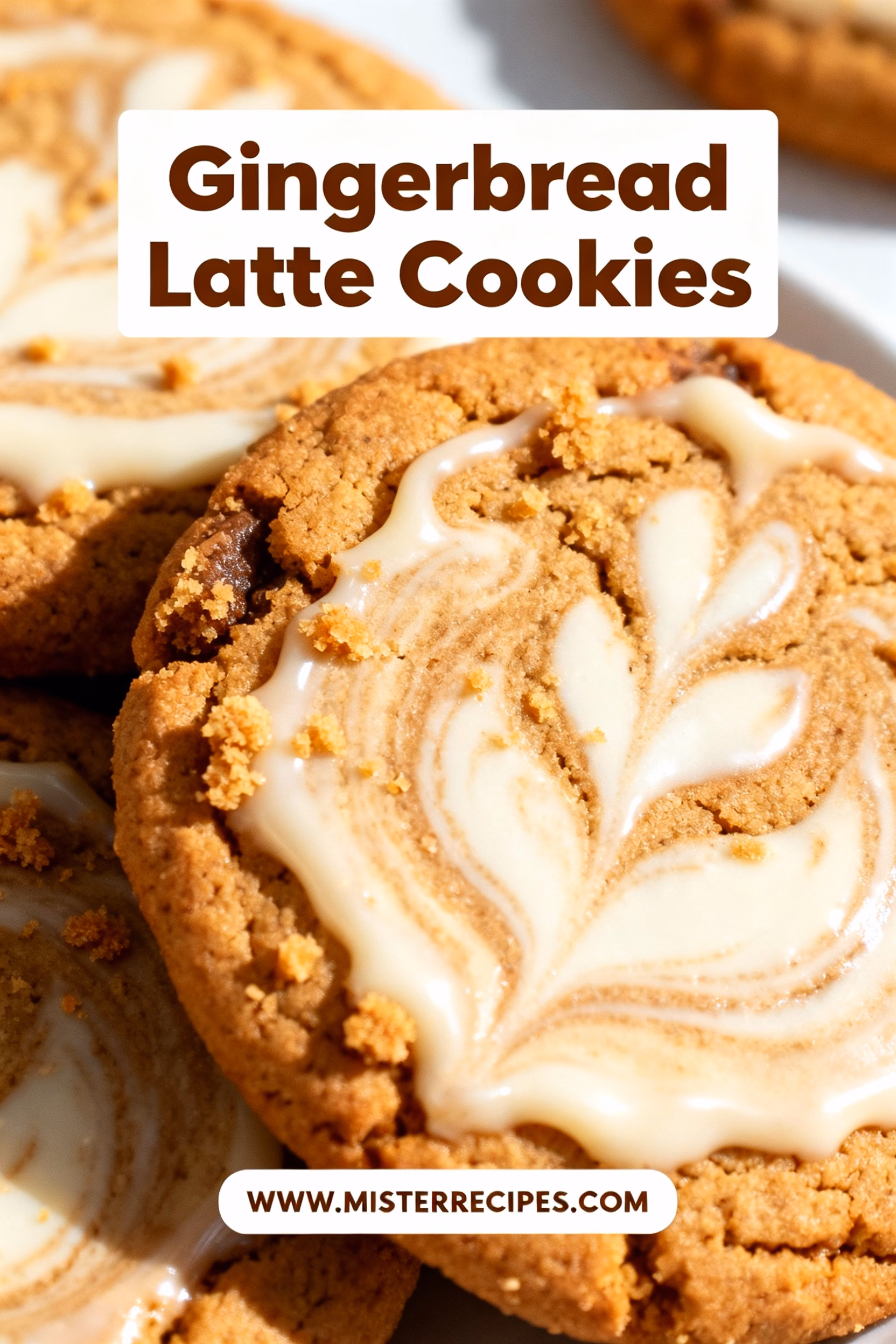 image of realistic top down mise en place shot showing fresh all purpose flour unsalted butter brown sugar granulated sugar molasses eggs espresso powder rolled oats baking soda salt ground ginger ground cinnamon ground nutmeg ground cloves vanilla extract white chocolate vegetable oil coconut oil powdered sugar milk arranged on white marble kitchen counter with clear glass bowls and rustic brown wooden kitchen sets under soft diffuse daylight