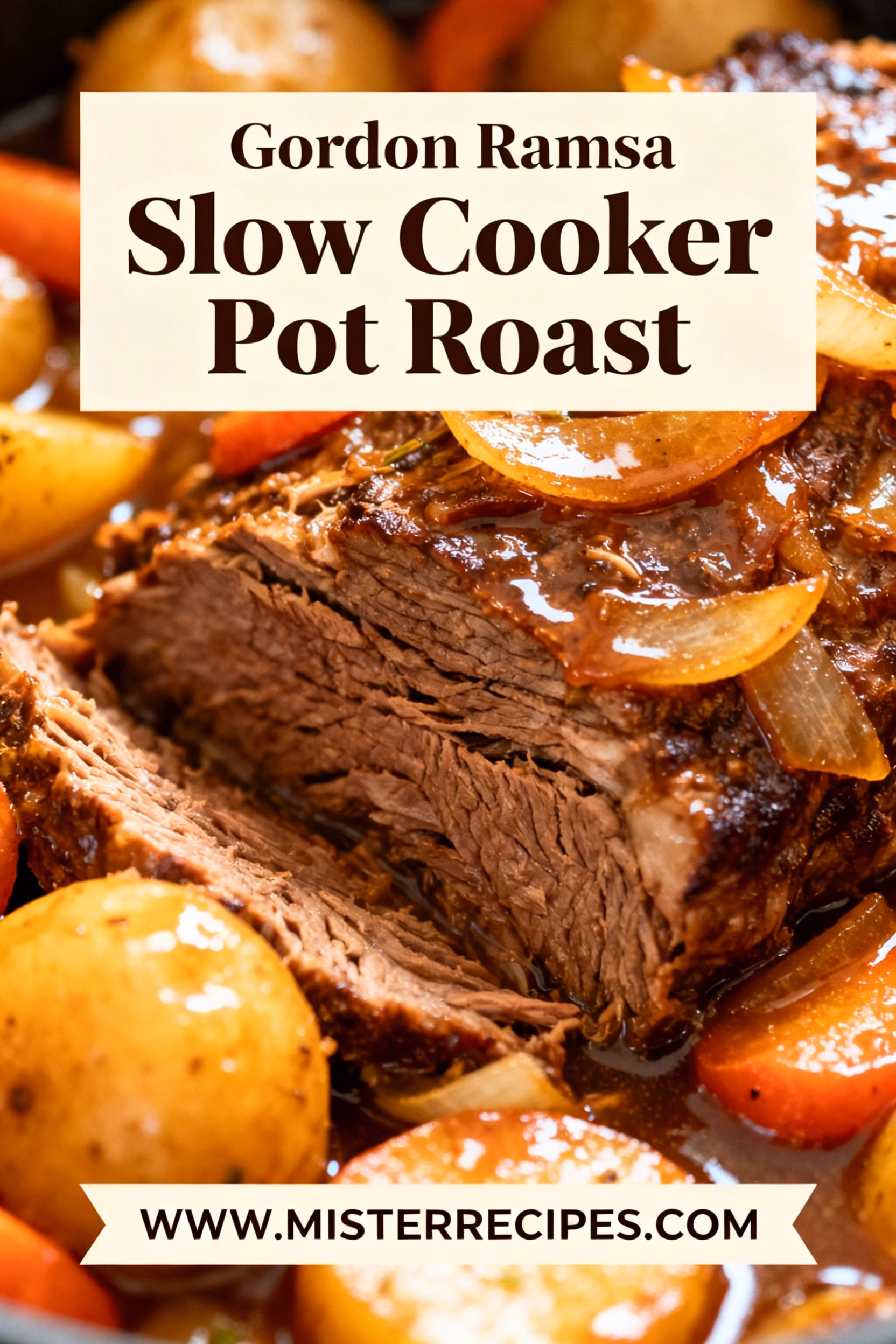 image of top down mise en place shot fresh ingredients beef chuck roast potatoes carrots onion garlic beef broth red wine herbs thyme rosemary salt black pepper on a white marble kitchen counter healthy clear glass bowls rustic brown wooden kitchen sets soft diffuse daylight