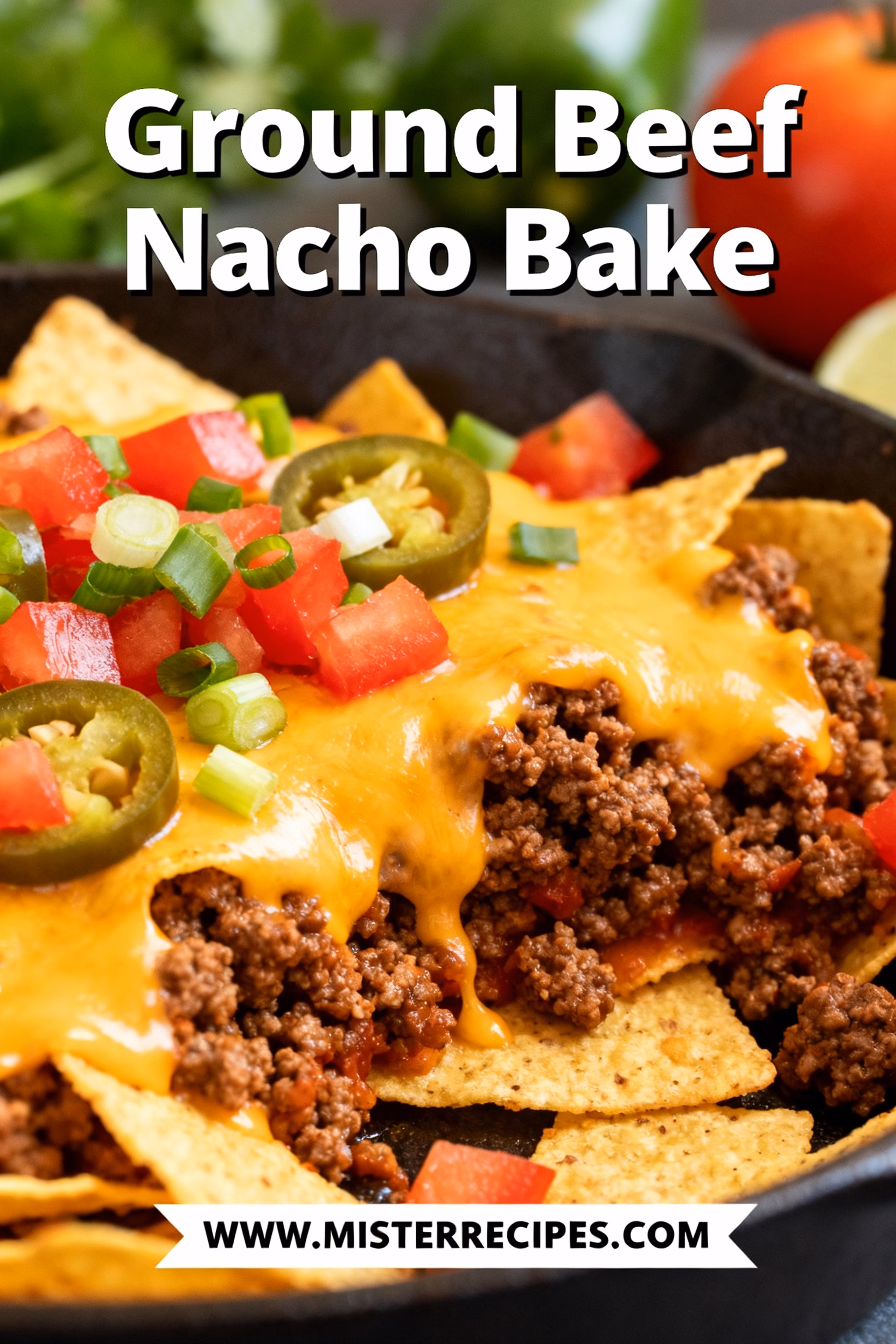 image of fresh ground beef tortilla chips shredded cheese black beans salsa onion garlic corn sour cream tomatoes green onions taco seasoning arranged on white marble kitchen counter with clear glass bowls and rustic brown wooden kitchen sets under soft diffuse daylight