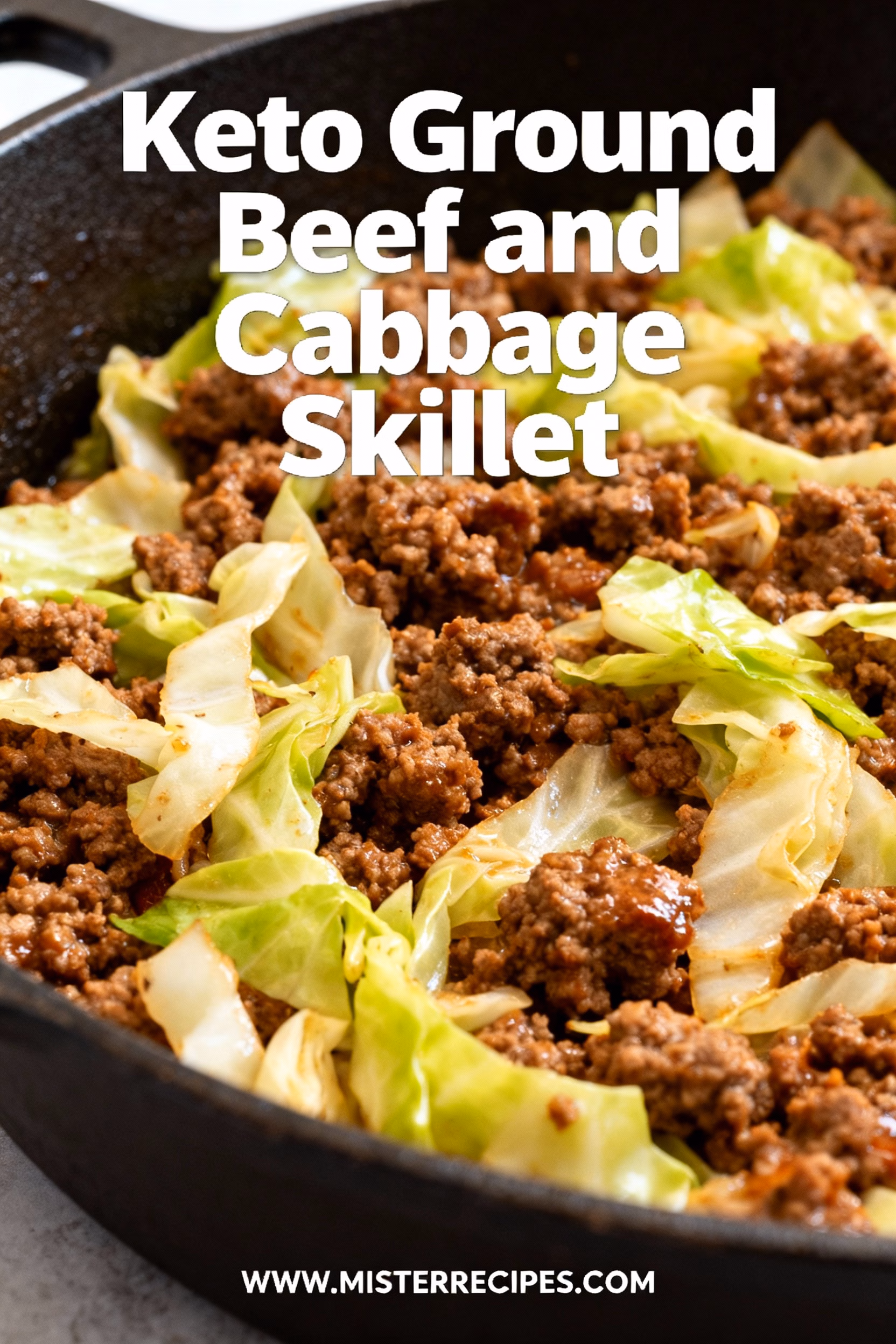 image of fresh ground beef green cabbage onion garlic shredded cheese olive oil butter diced tomatoes taco seasoning paprika arranged on white marble kitchen counter with clear glass bowls and rustic brown wooden kitchen sets under soft diffuse daylight