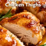 image of chicken thighs boneless and skinless bone-in and skin-on pure maple syrup soy sauce apple cider vinegar dijon mustard hoisin sauce garlic fresh ginger rosemary oregano sesame oil olive oil orange red onions fresh parsley chili flakes black pepper kosher salt fresh sage honey molasses coconut aminos balsamic vinegar lime juice sweet potatoes brussels sprouts apples arranged on a white marble kitchen counter with healthy clear glass bowls and rustic brown wooden kitchen sets under soft diffuse daylight top down mise en place shot realistic