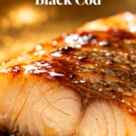 image of fresh black cod fillets white miso paste mirin sake sugar ginger garlic green onions sesame seeds arranged on white marble kitchen counter with clear glass bowls and rustic brown wooden kitchen sets under soft diffuse daylight